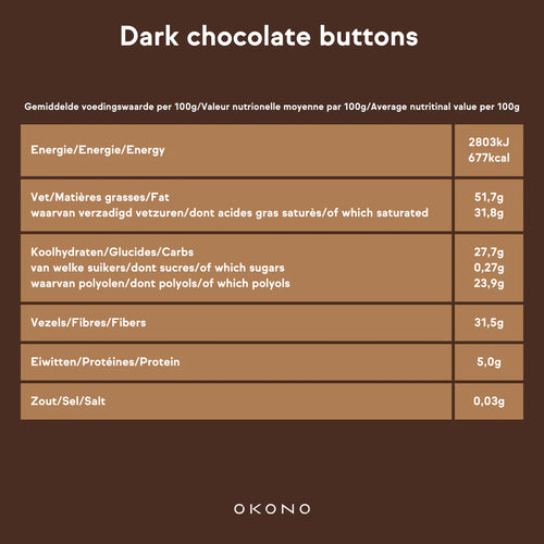 Donkere chocolade buttons 75%