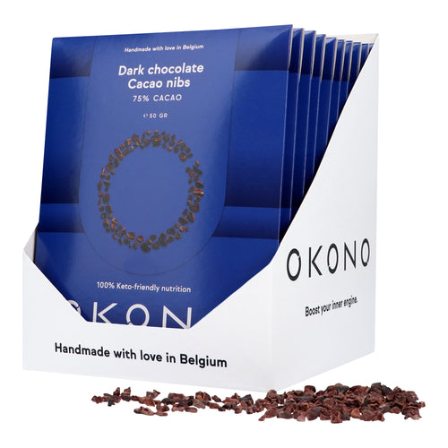 Donkere chocolade cacao nibs